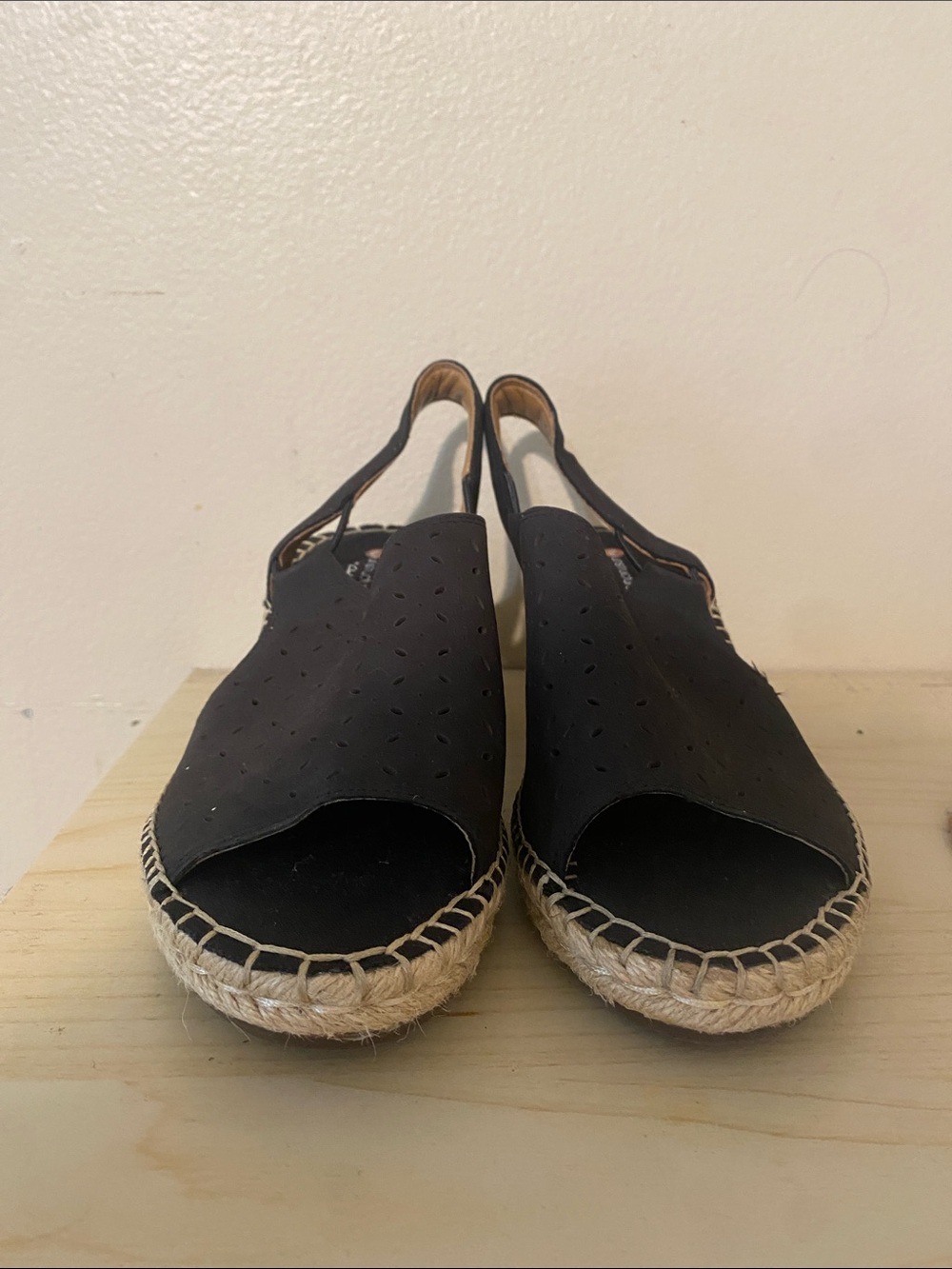 Clarks Black Espadrille Slingback Sandals